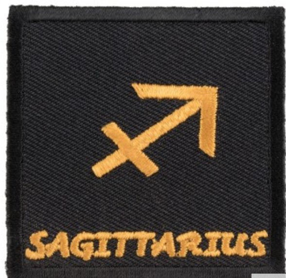 Sagittarius Zodiac Patch Black Gold